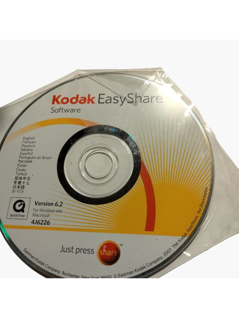 Kodak Easy Share 6.2 Quick Time 4J6226 CD